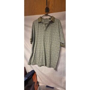 Alan Flusser Polo Shirt Mens  Green Cotton Polo Large